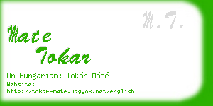 mate tokar business card